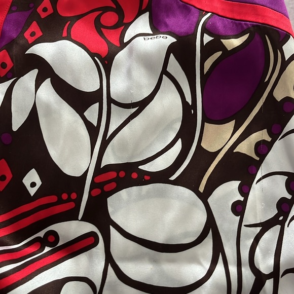 Bebe purple, red, white, brown and beige halter top. - Picture 12 of 13